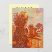 Vintage Thanksgiving Fall Corn INVITATIONS (Devant / Derrière)