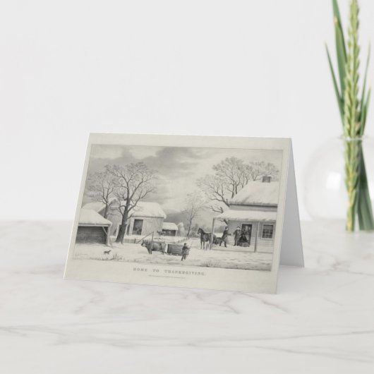 Vintage Thanksgiving Feestdagen Kaart (Voorkant)