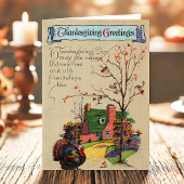 Vintage   Thanksgiving Feestdagen Kaart