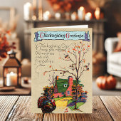 Vintage   Thanksgiving Feestdagen Kaart