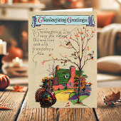 Vintage   Thanksgiving Feestdagen Kaart