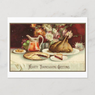 Vintage Thanksgiving Greetings Holiday Post Feestdagenkaart