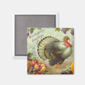 Vintage Thanksgiving Greys Magnet Carré (Recto/Verso)