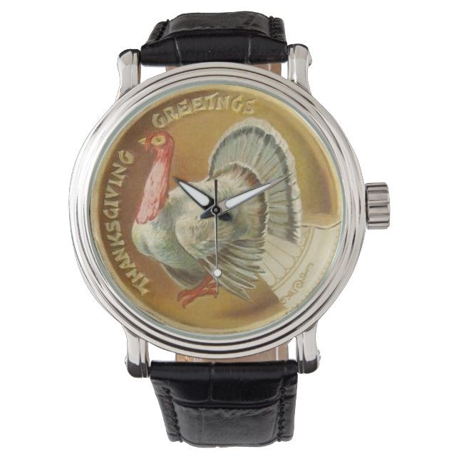 Vintage Thanksgiving Holiday Turquie montre (devant)