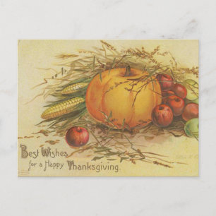Vintage Thanksgiving — oogstproducten Briefkaart
