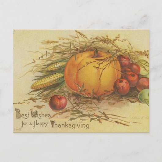 Vintage Thanksgiving — oogstproducten Briefkaart (Voorkant)