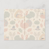 Vintage Thanksgiving Pattern  Feestdagenkaart (Achterkant)