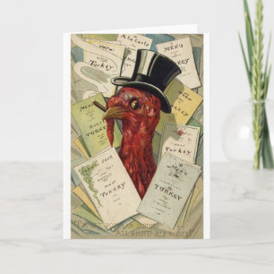 Vintage Thanksgiving Wenskaart Feestdagen Kaart