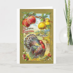 Vintage Thanksgiving Wenskaart Feestdagen Kaart