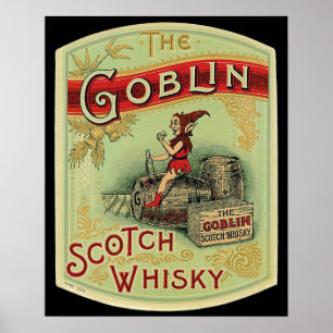 Vintage "The Goblin" Scotch Whiskey Label Poster
