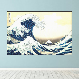Vintage The Great Wave voor Kanagawa Canvas Afdruk