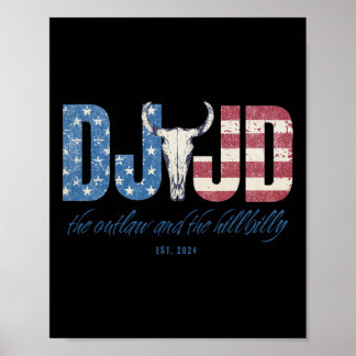 Vintage The Outlaw And Hillbilly Trump Vance 2025 Poster