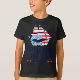Vintage thee inschenken sinds 1773 4 juli Hoera T-shirt