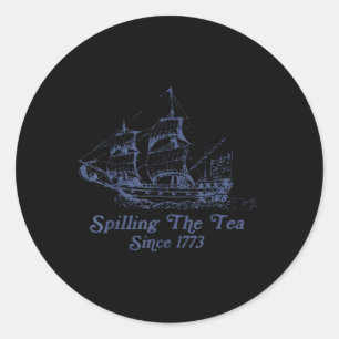 Vintage thee inschenken sinds 1773 4 juli hoi ronde sticker