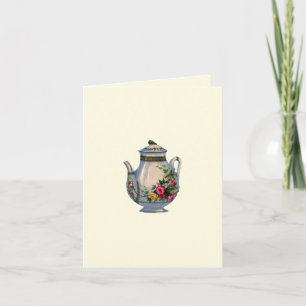 Vintage Theepot Notecard Kaart