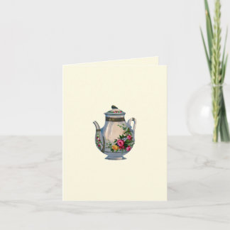 Vintage Theepot Notecard Kaart