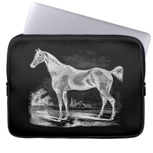Vintage Thoroughbred Horse Equestrian Personalized Laptop Sleeve