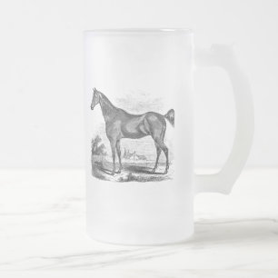 Vintage Thoroughbred Horse Equestrian Personalized Matglas Bierpul