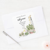 Vintage Thyme Jar Bottle Vierkante Sticker (Envelop)