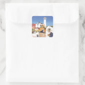 Vintage Ticino Tessin Canton Zwitserland Vierkante Sticker (Tas)