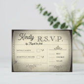 Vintage Ticket Style Wedding RSVP (Debout devant)