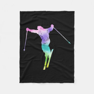 Vintage Tie Dye Afdaling Sneeuw Ski Kunst Skiler S Fleece Deken