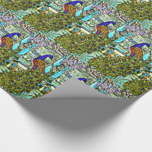 Vintage Tiffany Glas in lood Peacock Cadeaupapier