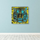 Vintage Tiger Canvas Afdruk (Insitu (Houten vloer))