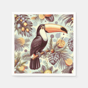 Vintage Toekan Tropisch Patroon Servet