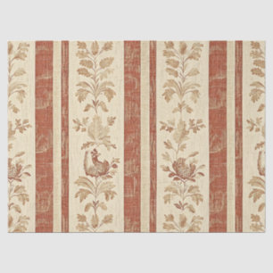 Vintage Toile de Jouy bloemstreep met hen (1) Tissuepapier