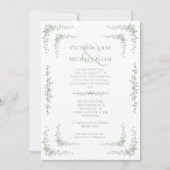 Vintage Toile Français Élégant Mariage Invitation (Devant)