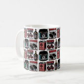 Vintage Toiletries and Cosmetics Pattern Koffiemok (Voorkant links)