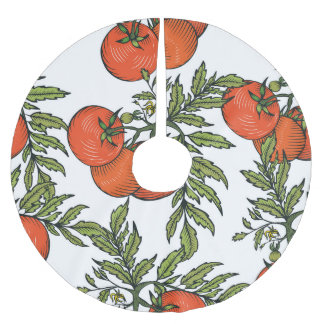 Vintage tomaat: Boerderij marktillustratie. Kerstboom Rok