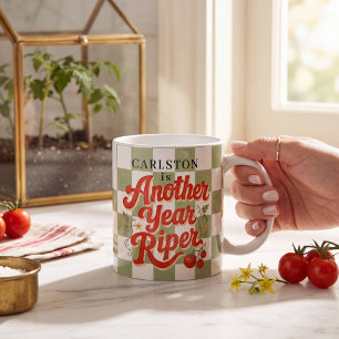 Vintage Tomaat Nog Een Jaar Rijper Verjaardagscade Koffiemok