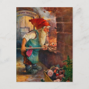 Vintage Tomte of Nisse Gingerbrood Baker Beauful Briefkaart