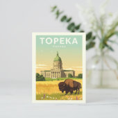 Vintage Topeka Kansas Briefkaart (Staand voorkant)