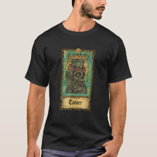 Vintage Toren Tarotkaart Occult Goth Esthetiek Ske T-shirt