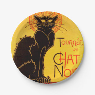 Vintage Tournee de Chat Noir - Black Cat Papieren Bordje