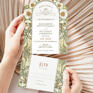 Vintage tout en un Faire-part de mariage par Mucha