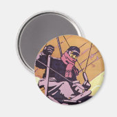 Vintage transport hangglider vliegtuig magneet (Voorkant / Achterkant)