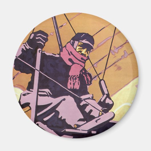 Vintage transport hangglider vliegtuig magneet (Voorkant)