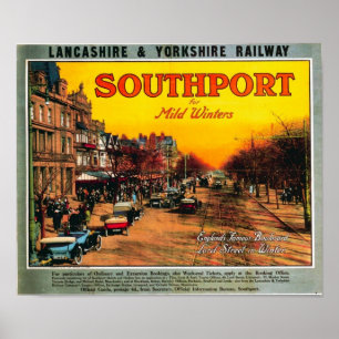 Vintage Travel Advert/Southport England 1900's Poster