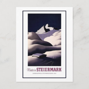 Vintage Travel Advertisation for Austria Briefkaart