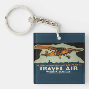 Vintage Travel Air-vliegtuig, Wichita de lucht hoo Sleutelhanger