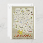 Vintage Travel Arizona Briefkaart (Voorkant / Achterkant)