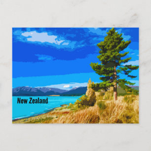 Vintage Travel Art Nieuw-Zeeland Briefkaart