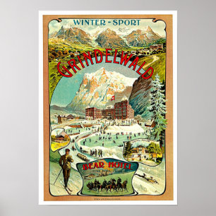 Vintage Travel Art Zwitserland Poster