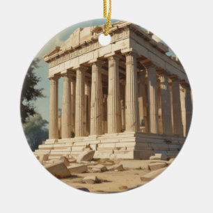 Vintage Travel Athens Griekenland Parthenon Temple Keramisch Ornament