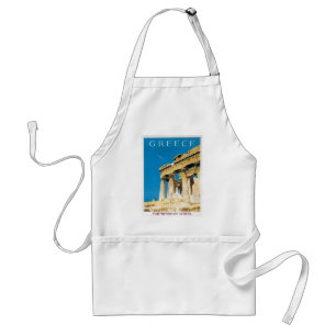 Vintage Travel Athens Griekenland Parthenon Temple Standaard Schort