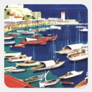 Vintage Travel Athens Griekenland Vierkante Sticker